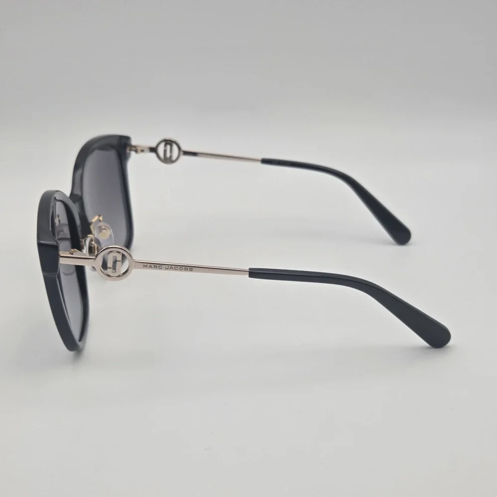 Women's Marc Jacobs MARC 690/G/S Black Frame Cat-Eye Sunglasses W/ Gold Accents